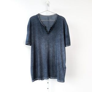 John Varvatos Eyelet Split-Neck Tee